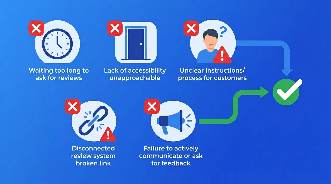 5 erreurs qui vous empêchent de collecter plus d'avis Google
